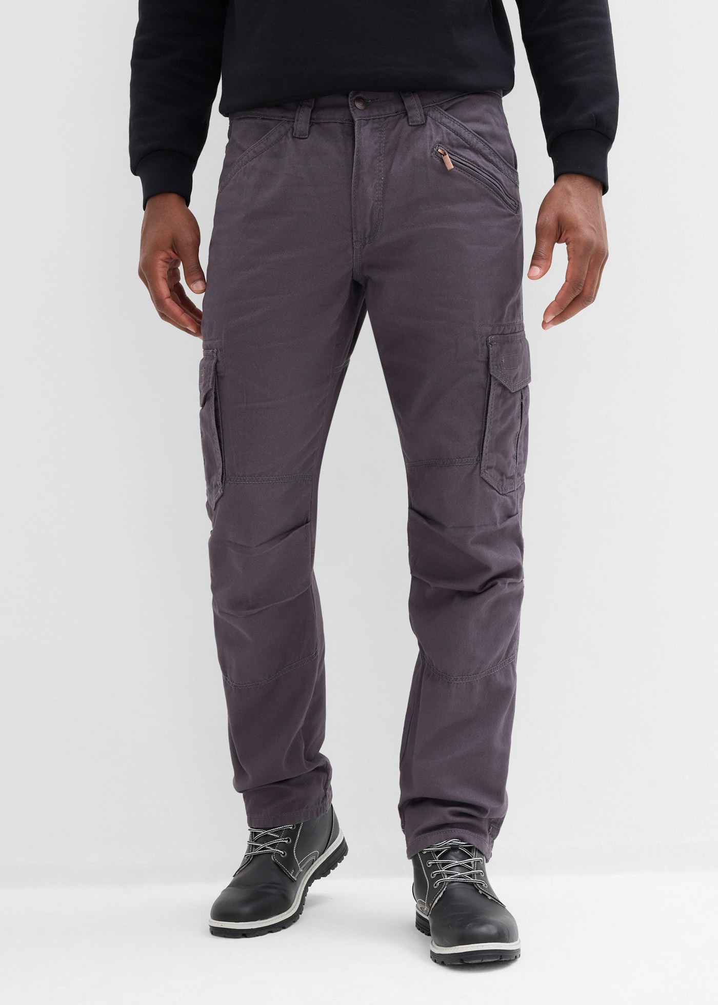 bonprix Cargohose  aus Baumwolle, mit Reissverschlussdetail, relaxed fit Passform