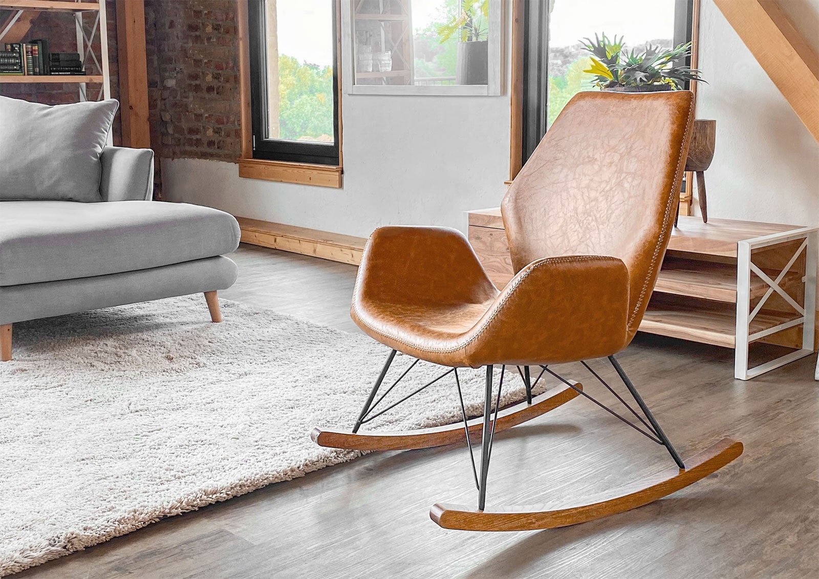 INTERhome Schaukelstuhl THEO braun