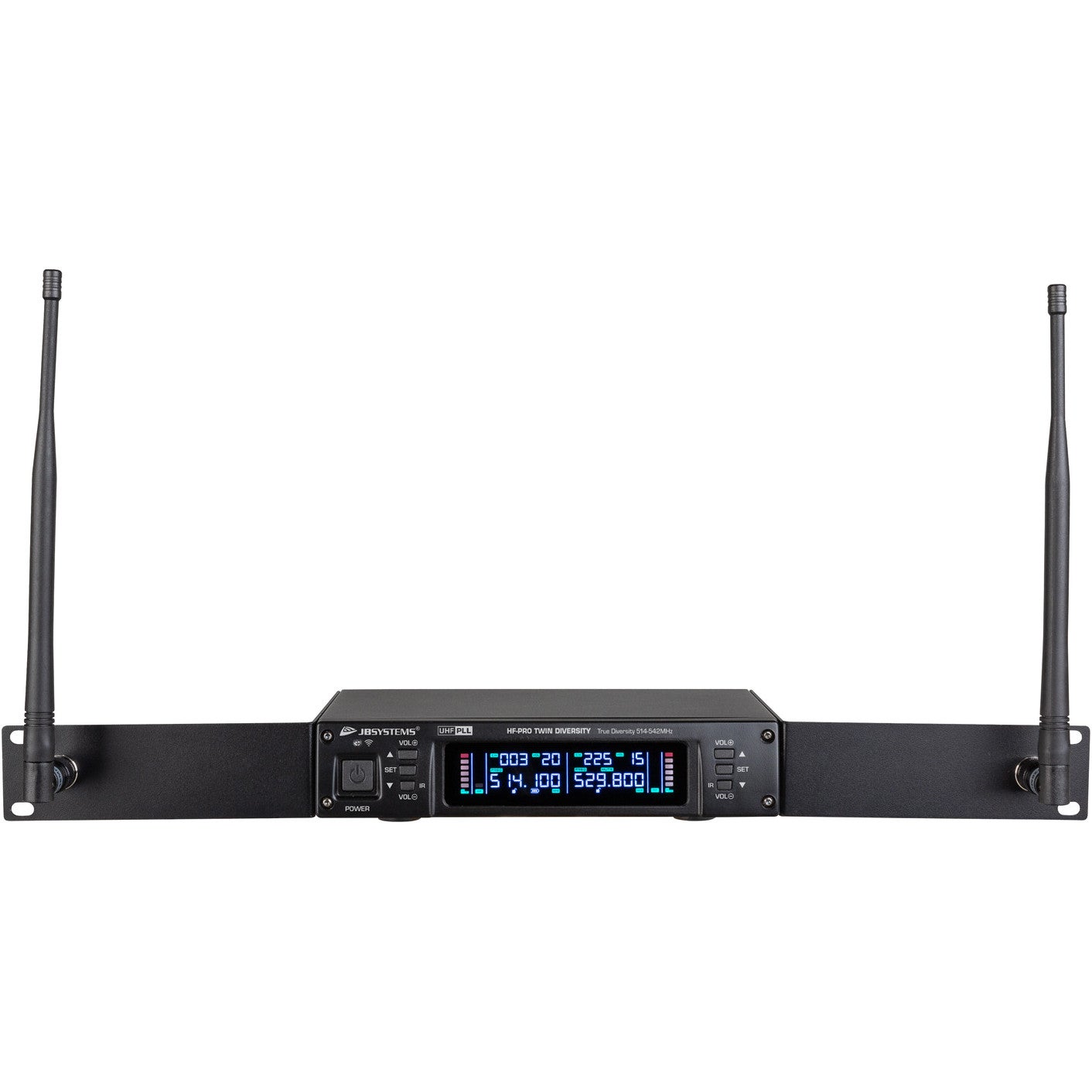 JB systems HF-PRO TWIN 2-kanaals draadloze microfoonontvanger (514 - 542 MHz)