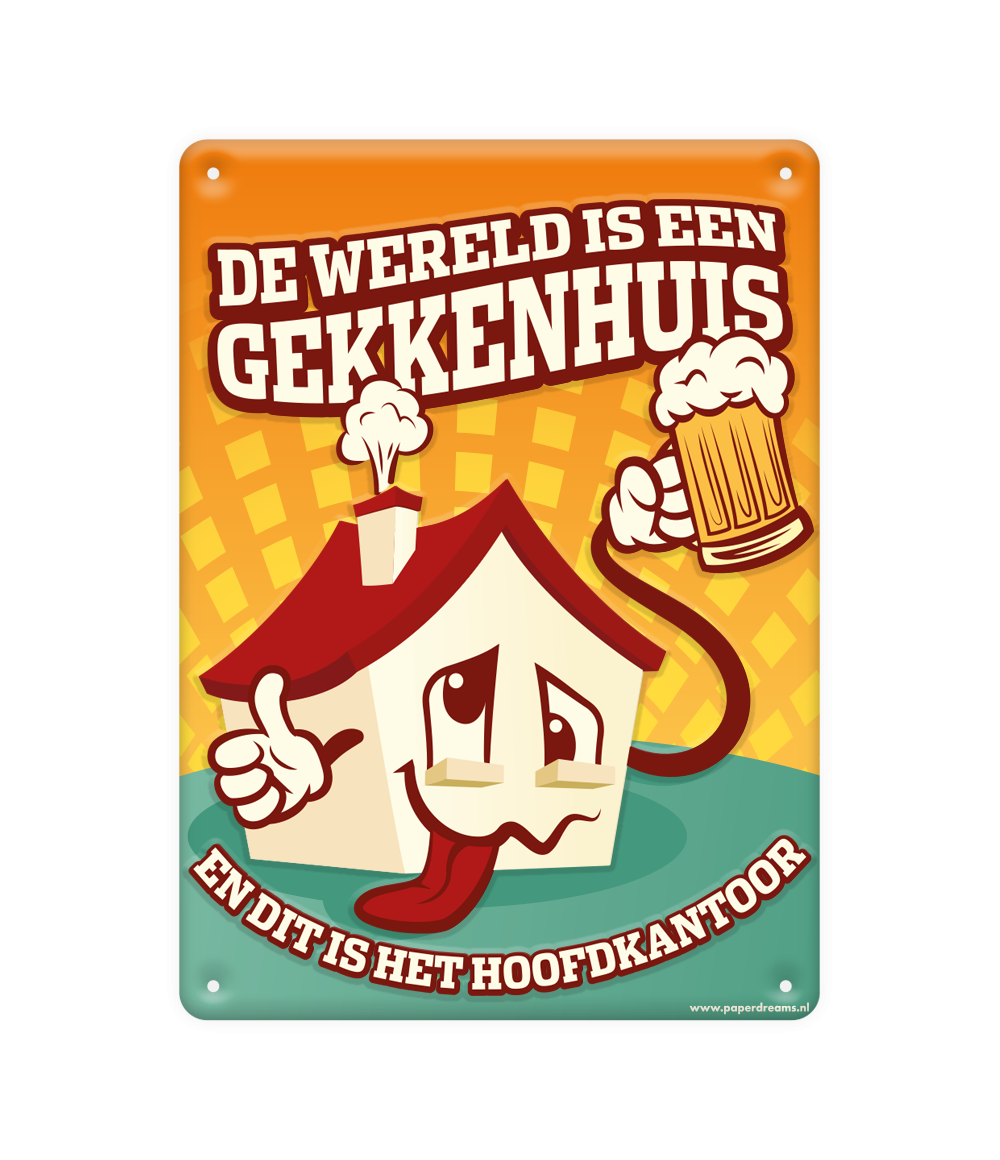 Metalen Bord Gekkenhuis