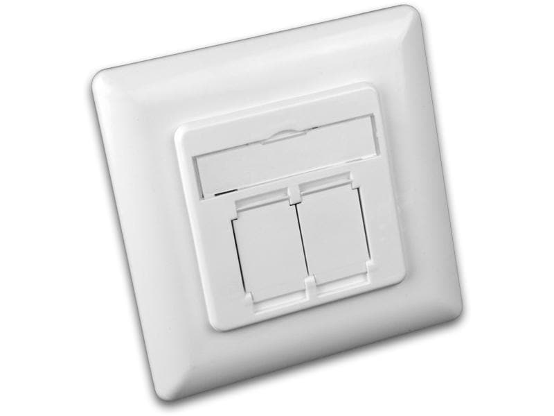 Wirewin Datendose RJ-45 Cat.6 2-fach KAT6, geschirmt, reinweiss