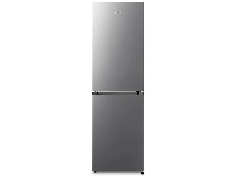 Gorenje Essential NRK418ECS4 - Køleskab/fryser - bund-fryser - bredde: 55 cm - dybde: 55.7 cm - højde: 182.4 cm - 256 liter - Klasse E - grå