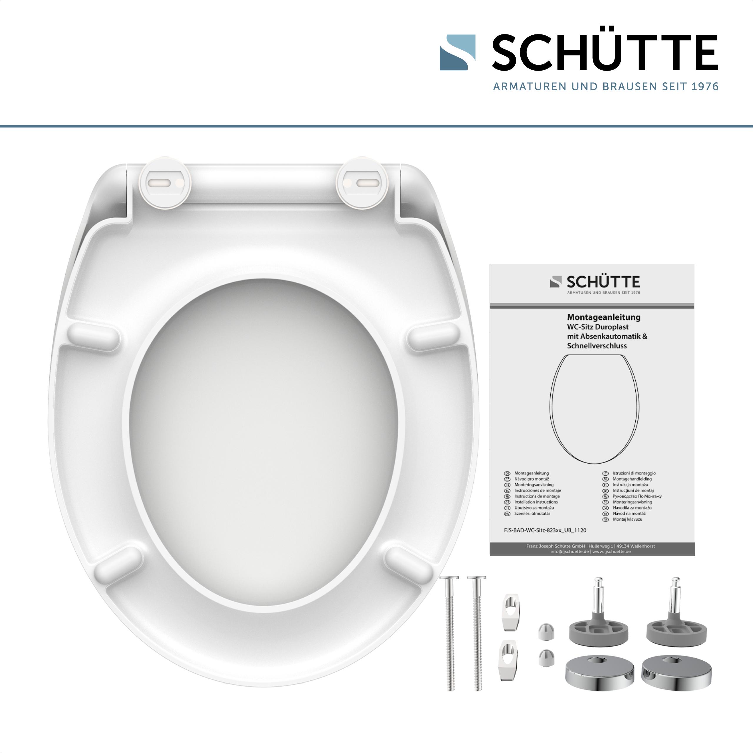 Schütte Duroplast WC Sitz WHITE mit Absenkautomatik und Schnellverschluss