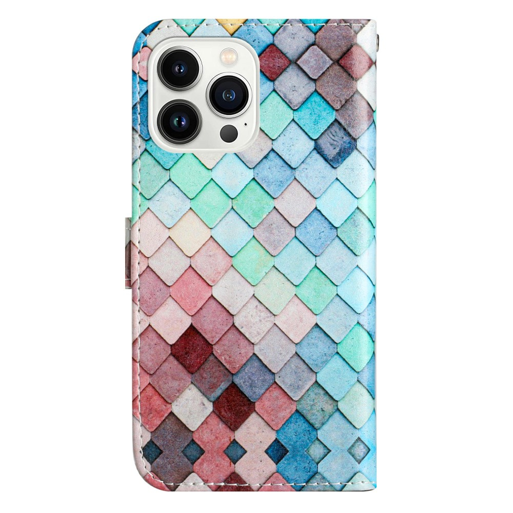 iPhone 16 Pro Leder Tasche Hülle mit Kartenfach Gitter