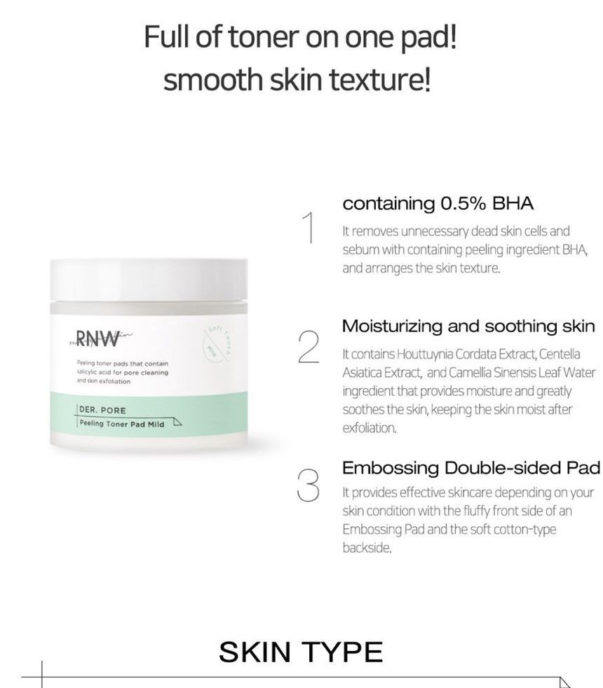 RNW-DER. PORE Peeling Toner Pad Mild