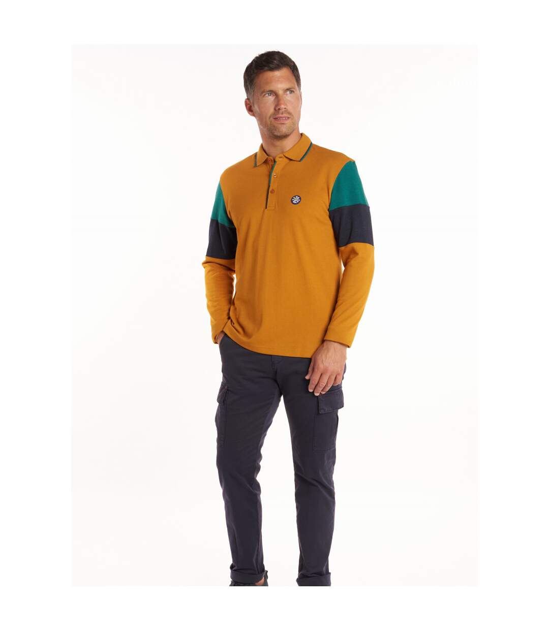Polo maille piquée à rayures