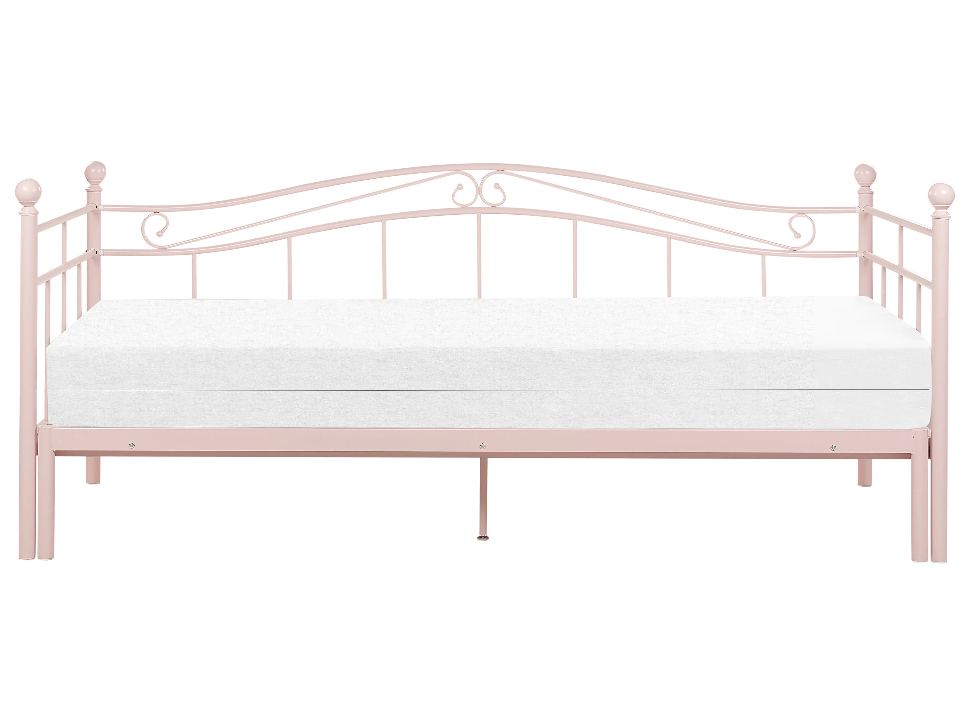 Onderschuifbed Metaal TULLE 90 x 200 cm Pastelroze