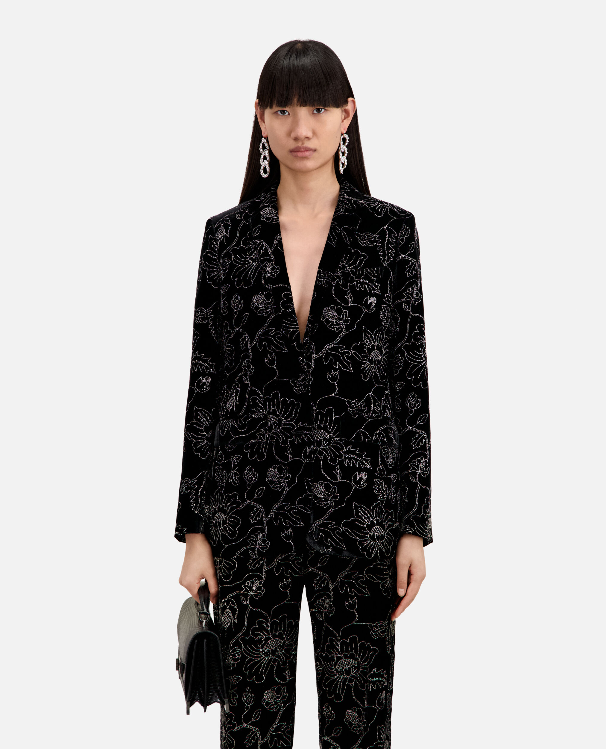 Black velvet suit jacket