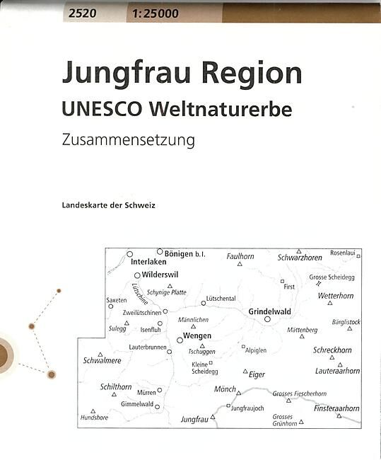 BUNDESAMT - 2520 JUNGFRAU REGION ECHELLE 1 25 000