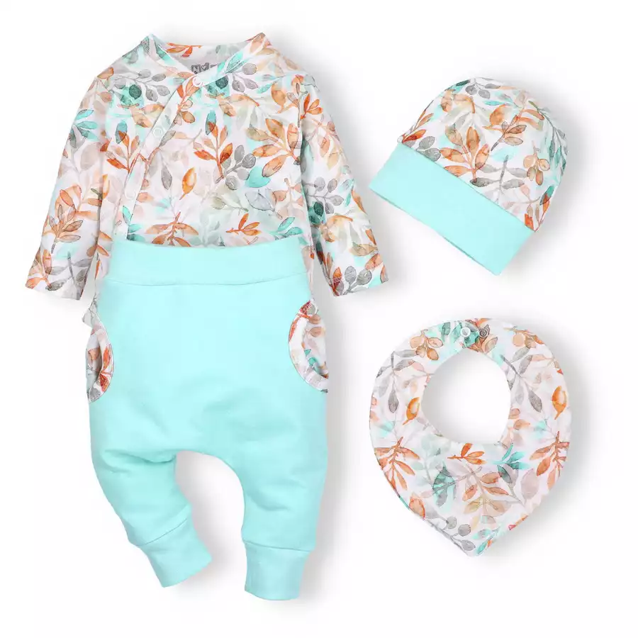 Nini 4tlg Set Herbst, Winter weiß türkis