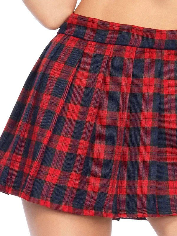 Schoolmeisje Kostuum Wit Rood Dames Leg Avenue