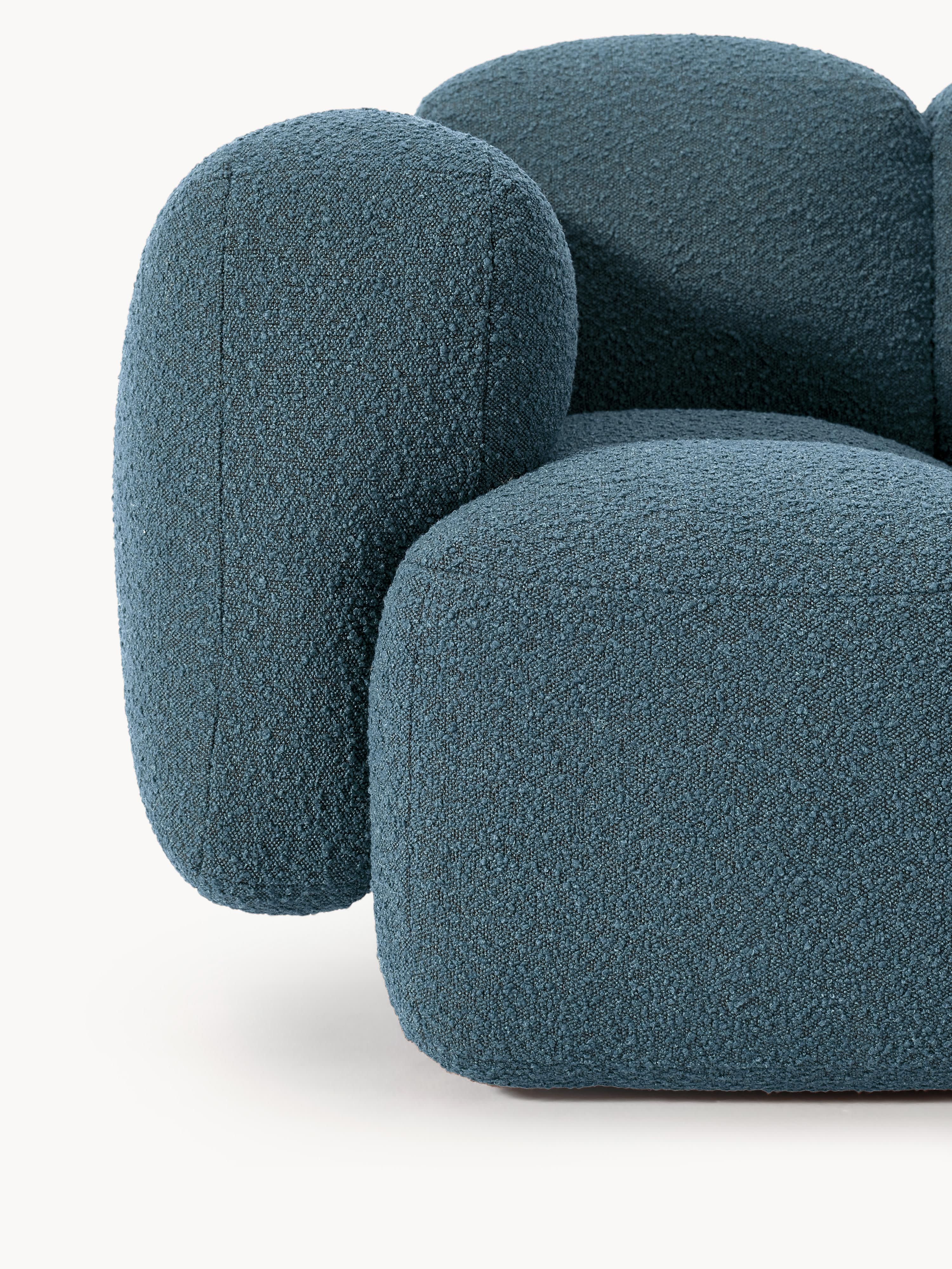Modulaire bank Tayla (3-zits) van bouclé met poef (links/rechts)