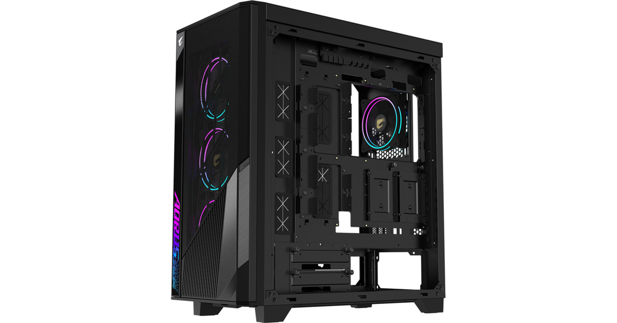 GIGABYTEAORUS C500 Glass midi tower behuizing  (Zwart | 2x USB-A | 1x USB-C | RGB | Tempered Glass)
