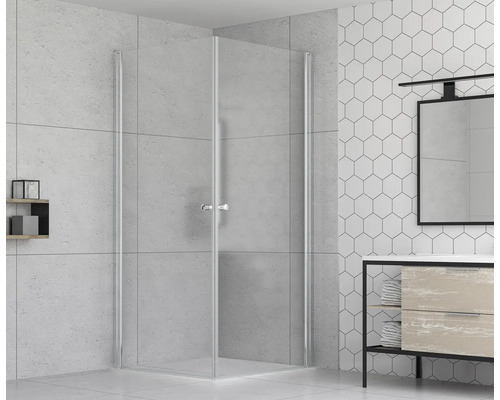 form&style douchedeur met draaideur MODENA 100 x 195 cm, chroom profiel, helder glas, vuilafstotende glascoating