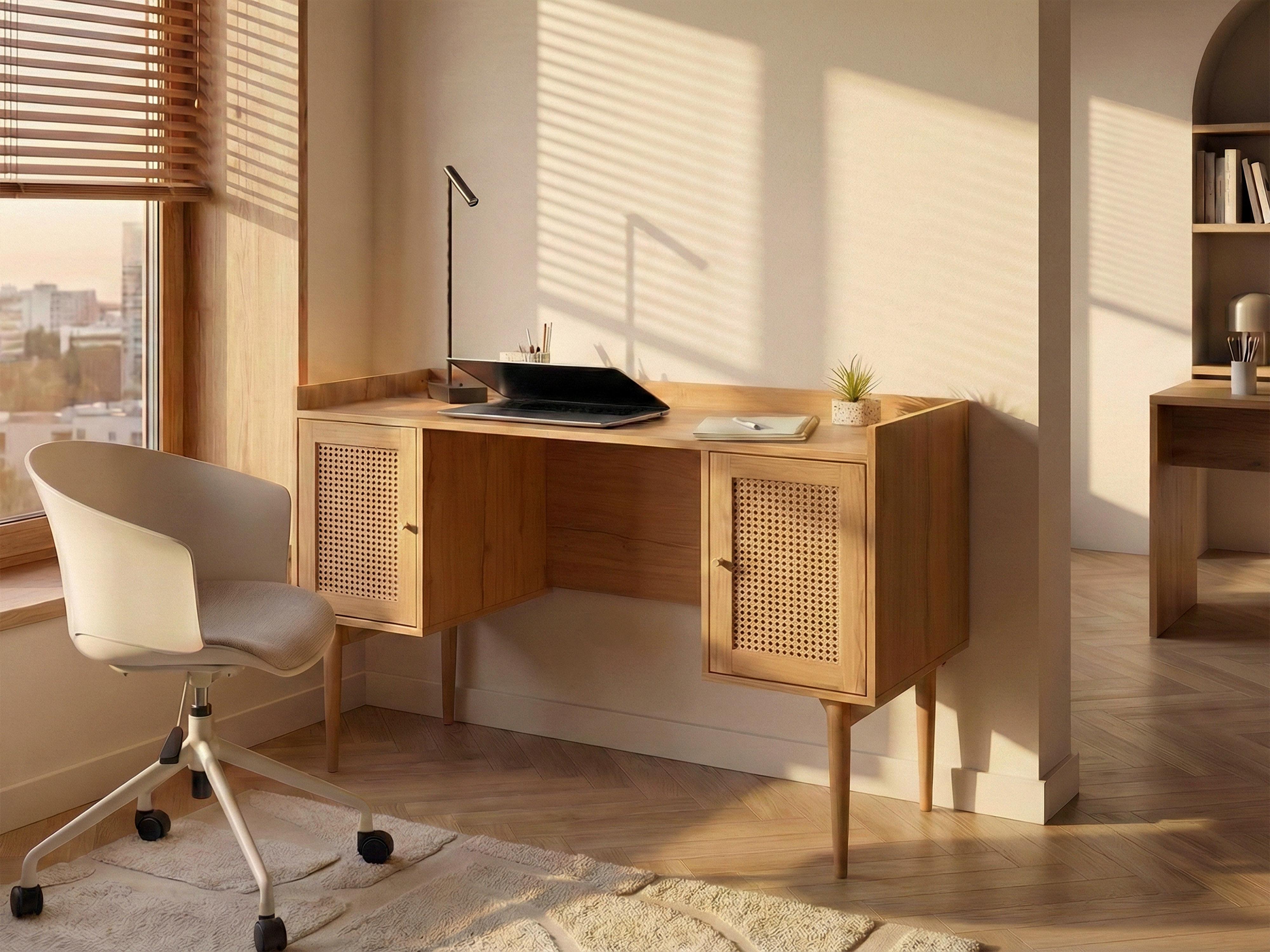 Bureau RATANA Lichtbruin 130 cm 50 cm