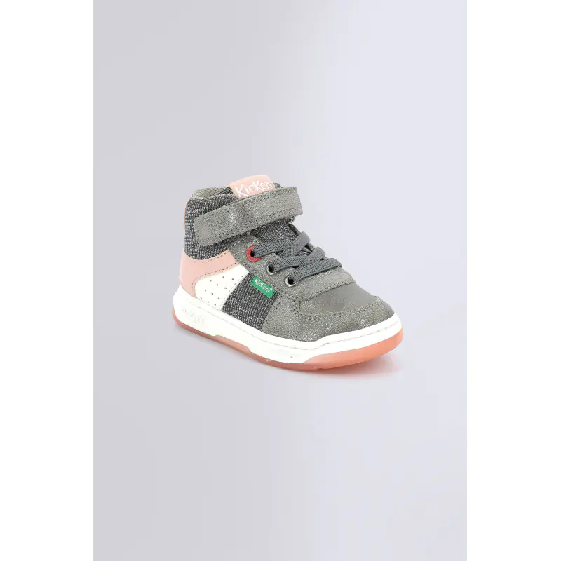 KICKALIEN GRIS ROSE ARGENT SNEAKERS HAUTES Synthétique Fille