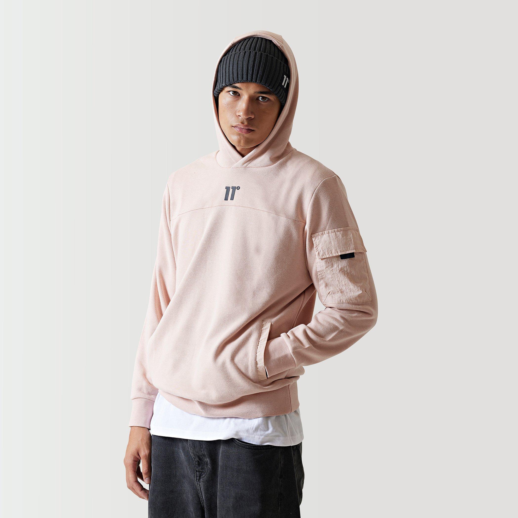 11 Degrees 11D Woven Pocket Hoodie - Putty Pink