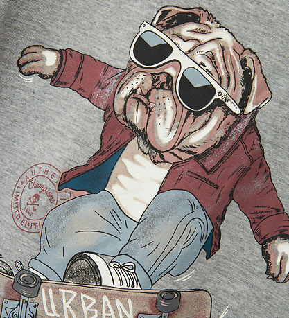 Name It T-Shirt - NkmTeaske - Grey Melange m. Print