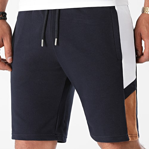 Short Jogging A Bandes Sport 1755 Bleu Marine