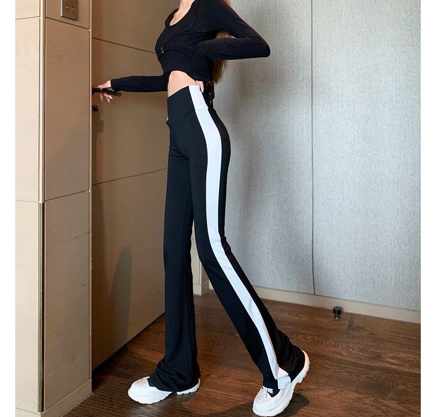 Manicotto - High Rise Two Tone Flared Sweatpants