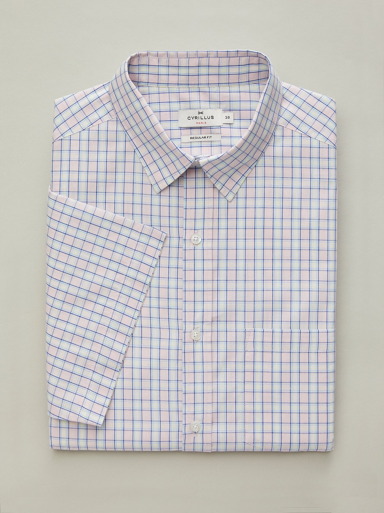 Chemise manches courtes Regular Fit carreaux homme