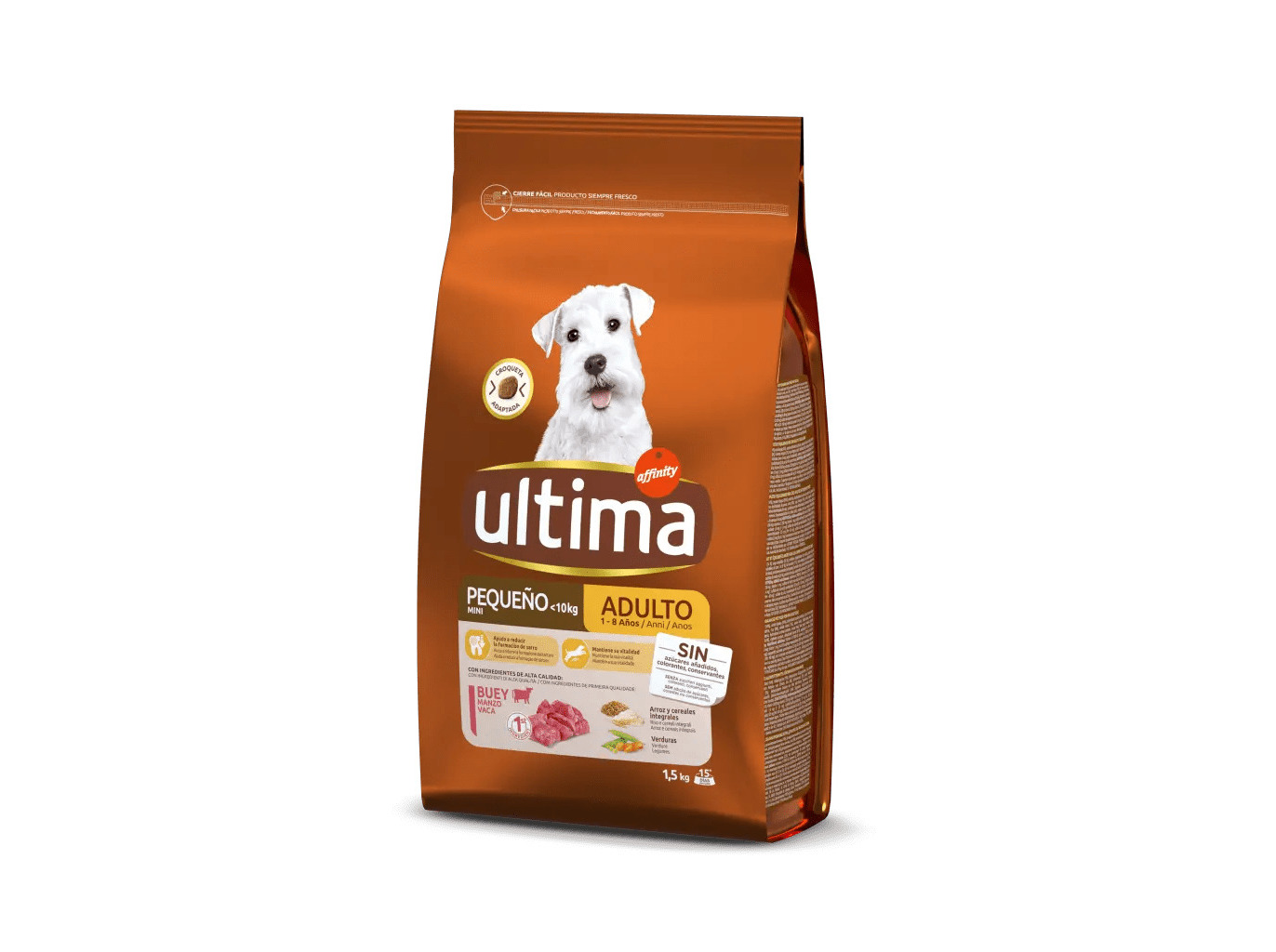 RAÇÃO PARA CÃO ULTIMA MINI ADULTO COM VACA 1.5KG