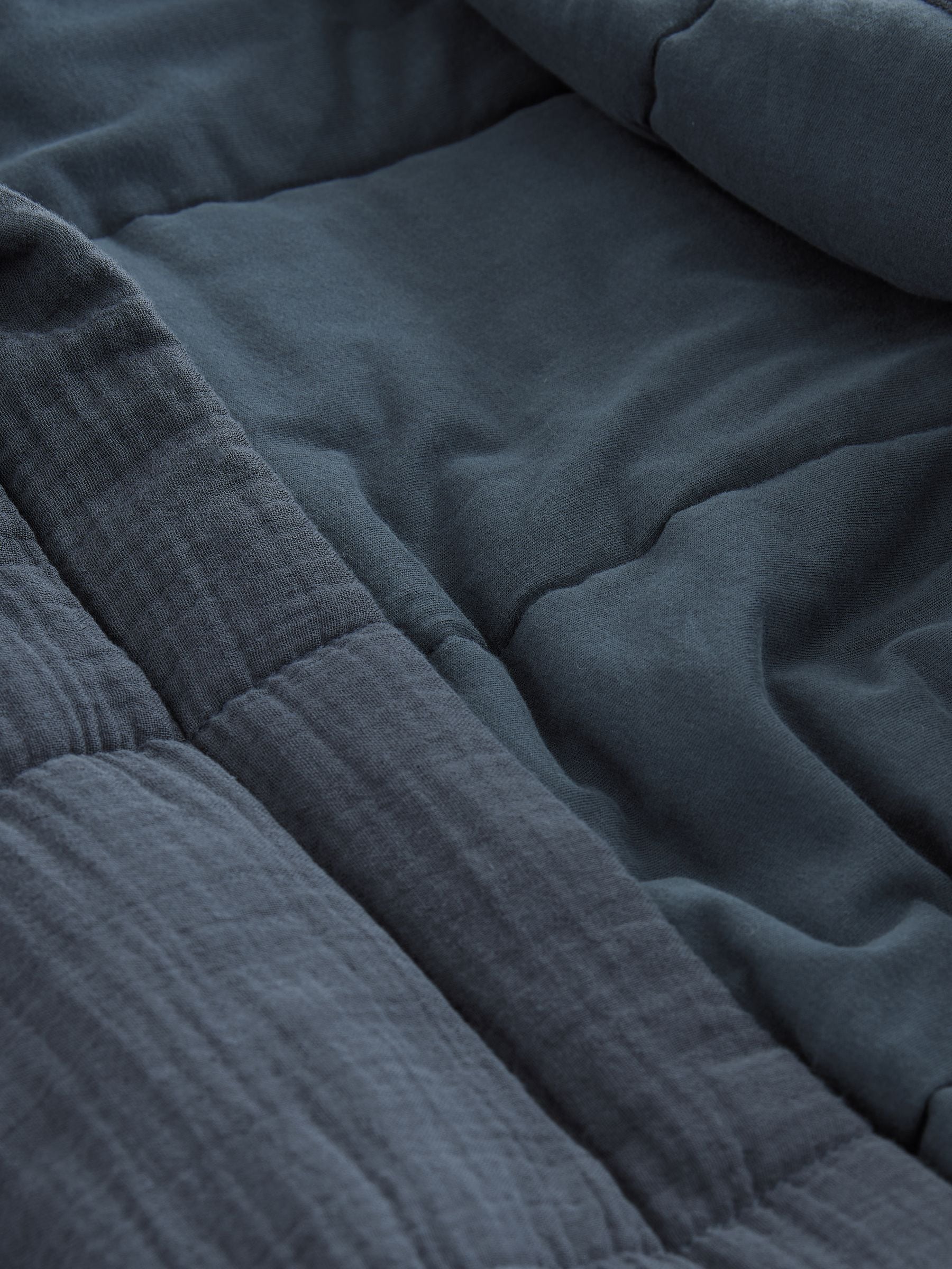 Leisteen grijs - Quilted Cheesecloth Dressing Gown