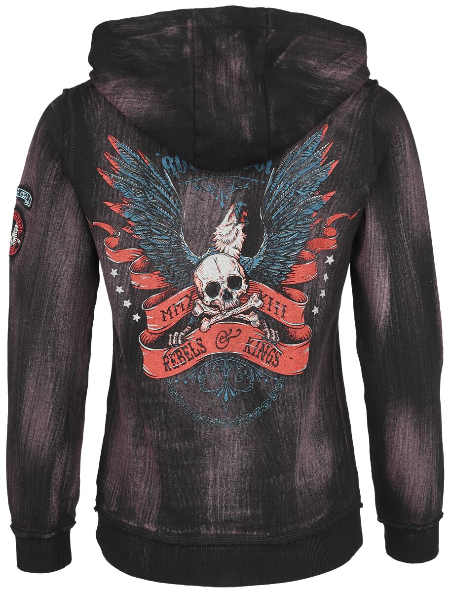 Sweat à Capuche avec Patchs | Rock Rebel by EMP Sweat-shirt zippé à capuche