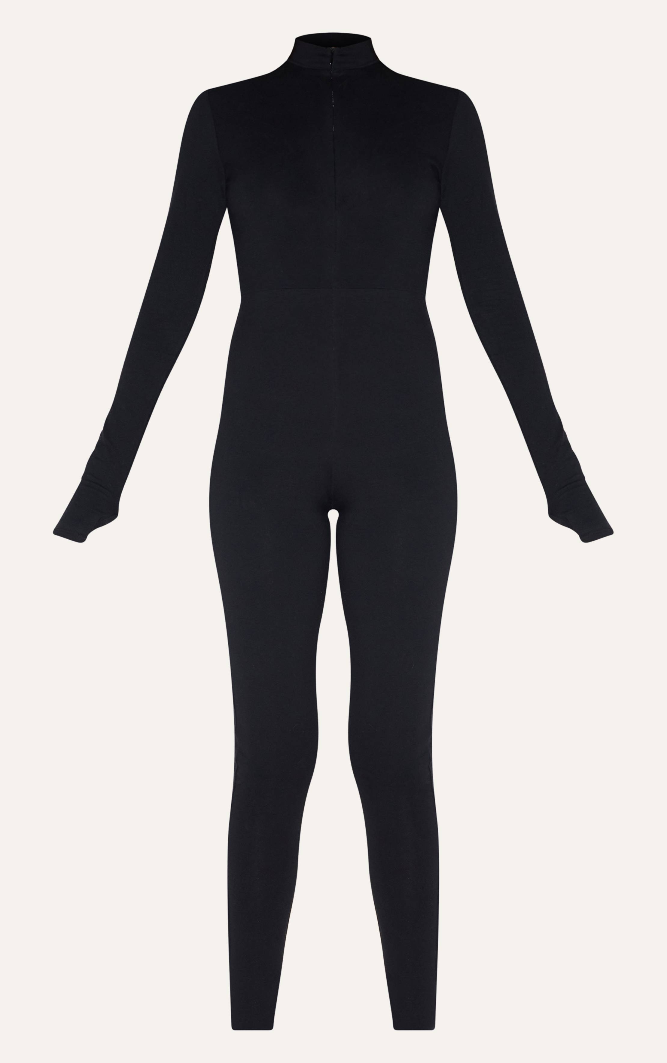 Noir Combinaison-pantalon En Coton À Fermeture Éclair