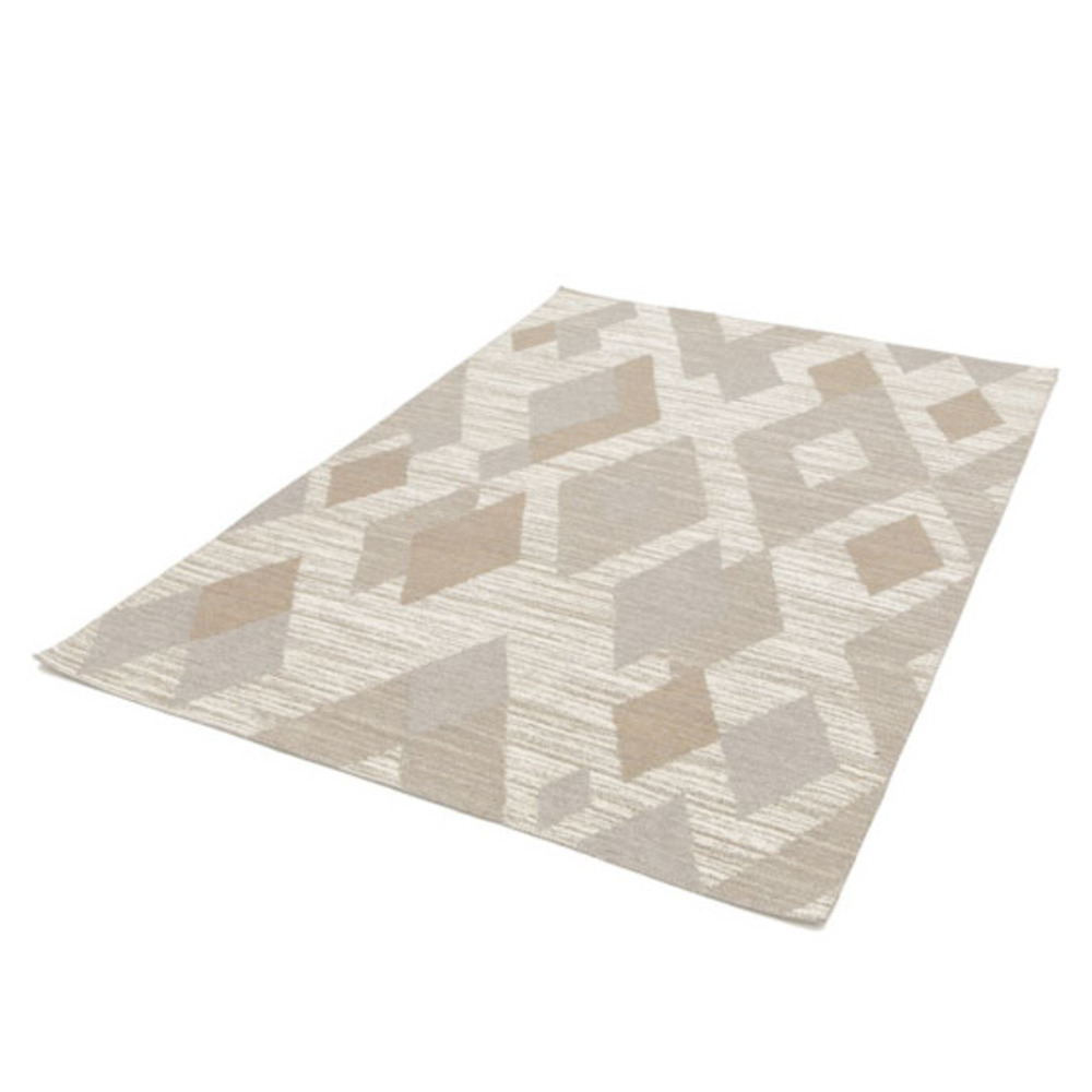 Tapis tissé en polyester recyclé et jute - jaï - marron - 160 x 230 cm