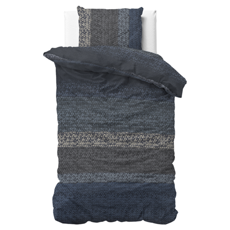 Dekbedovertrek Flanel Gradient Knits - Blauw