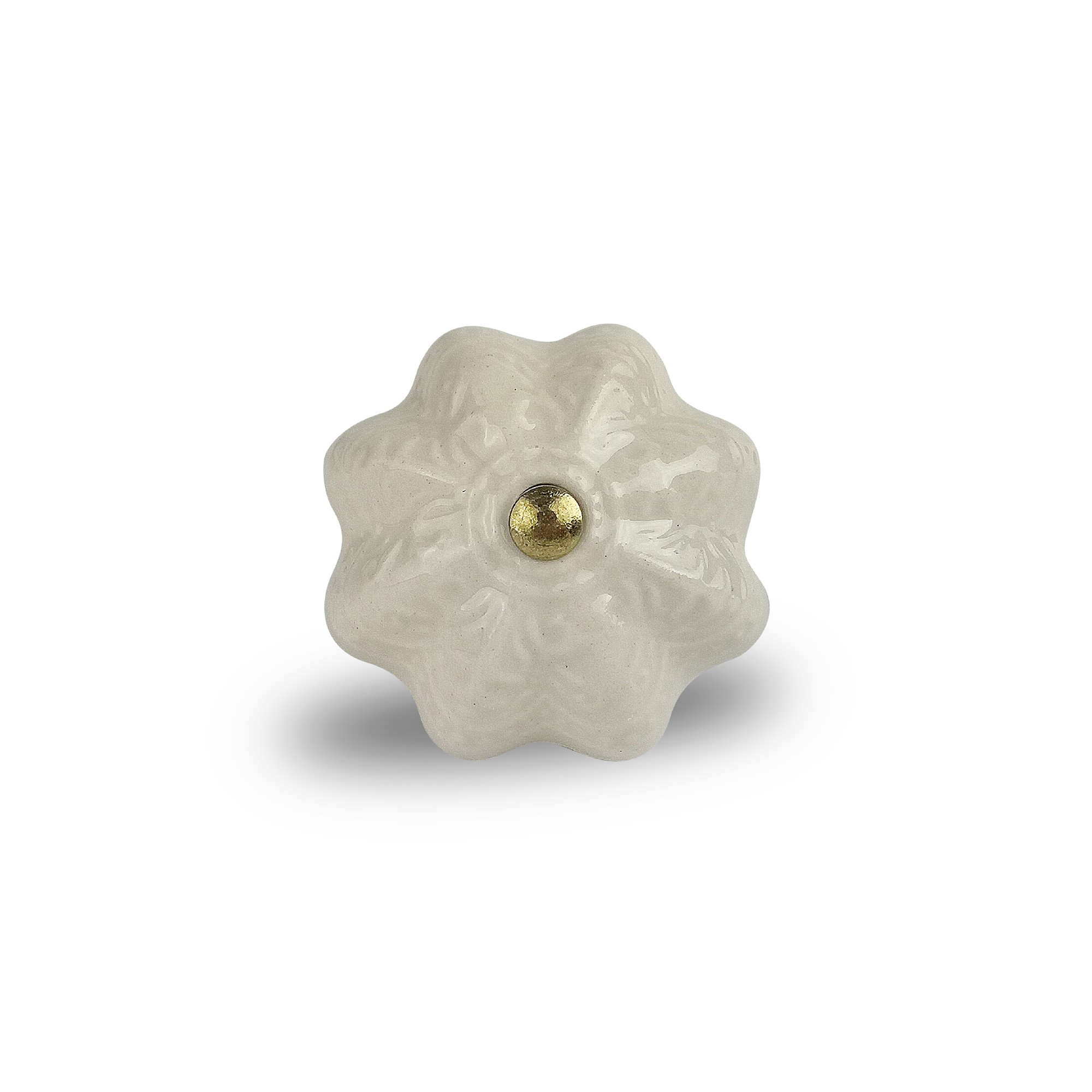Keramik-Knauf 'Blume', weiß, Ø 4 cm, H 2,5 cm günstig bestellen