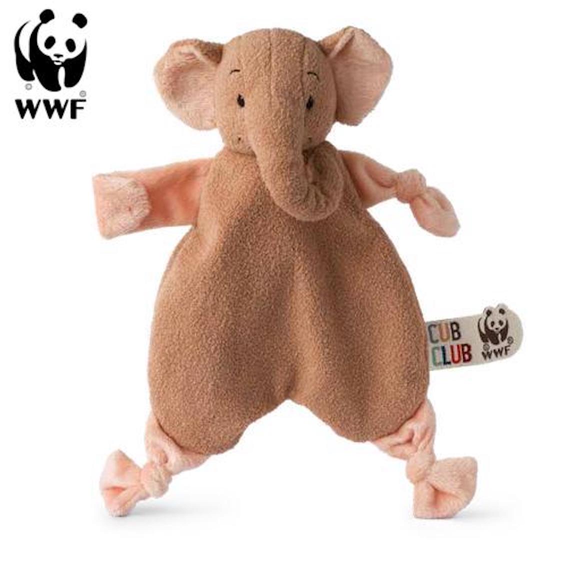 WWF Cub Club - Schmusetuch Ebu der Elefant (beige, 30cm) für Kleinkinder Elephant Schnuffeltuch