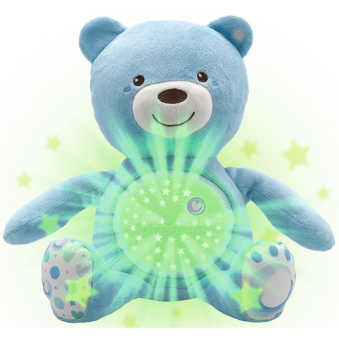 Chicco - Nachtlicht für Babys mit Musik - Bär - blau