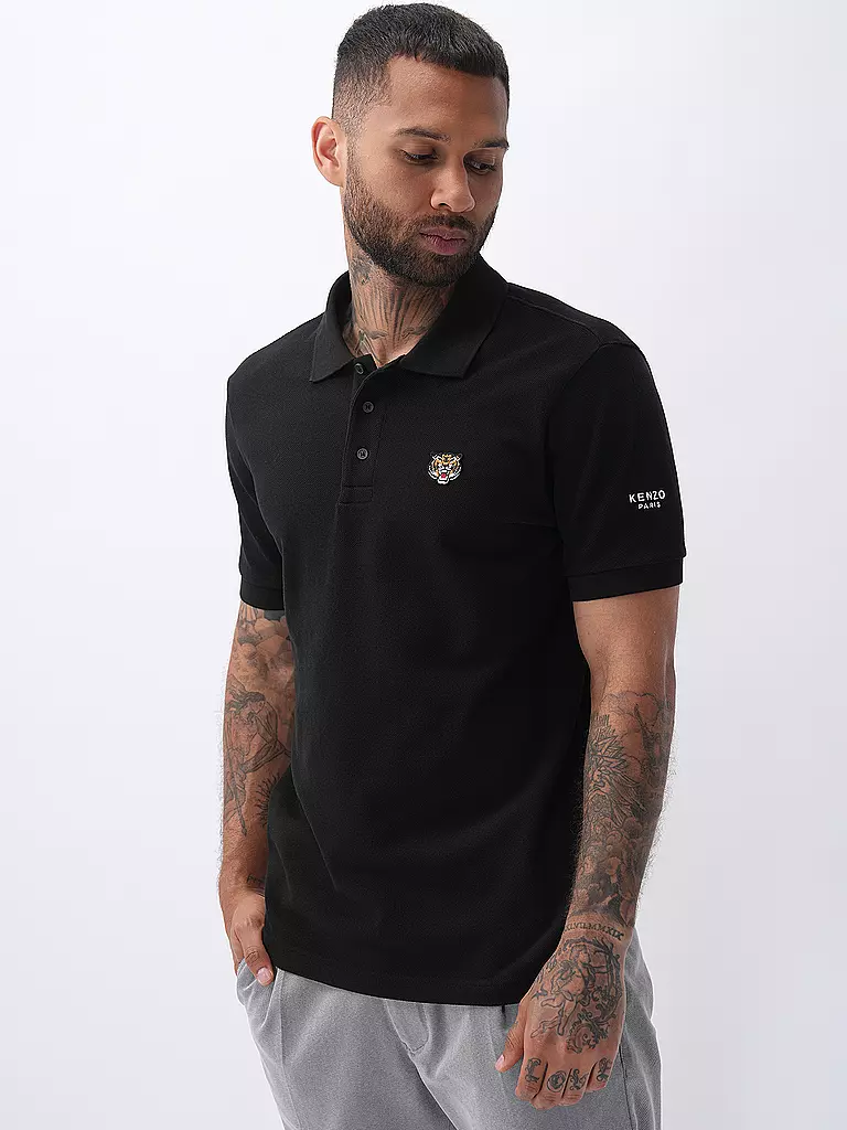 KENZO Poloshirt LUCKY TIGER Slim Fit schwarz