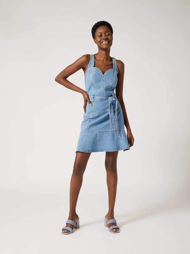 Robe courte en jeans