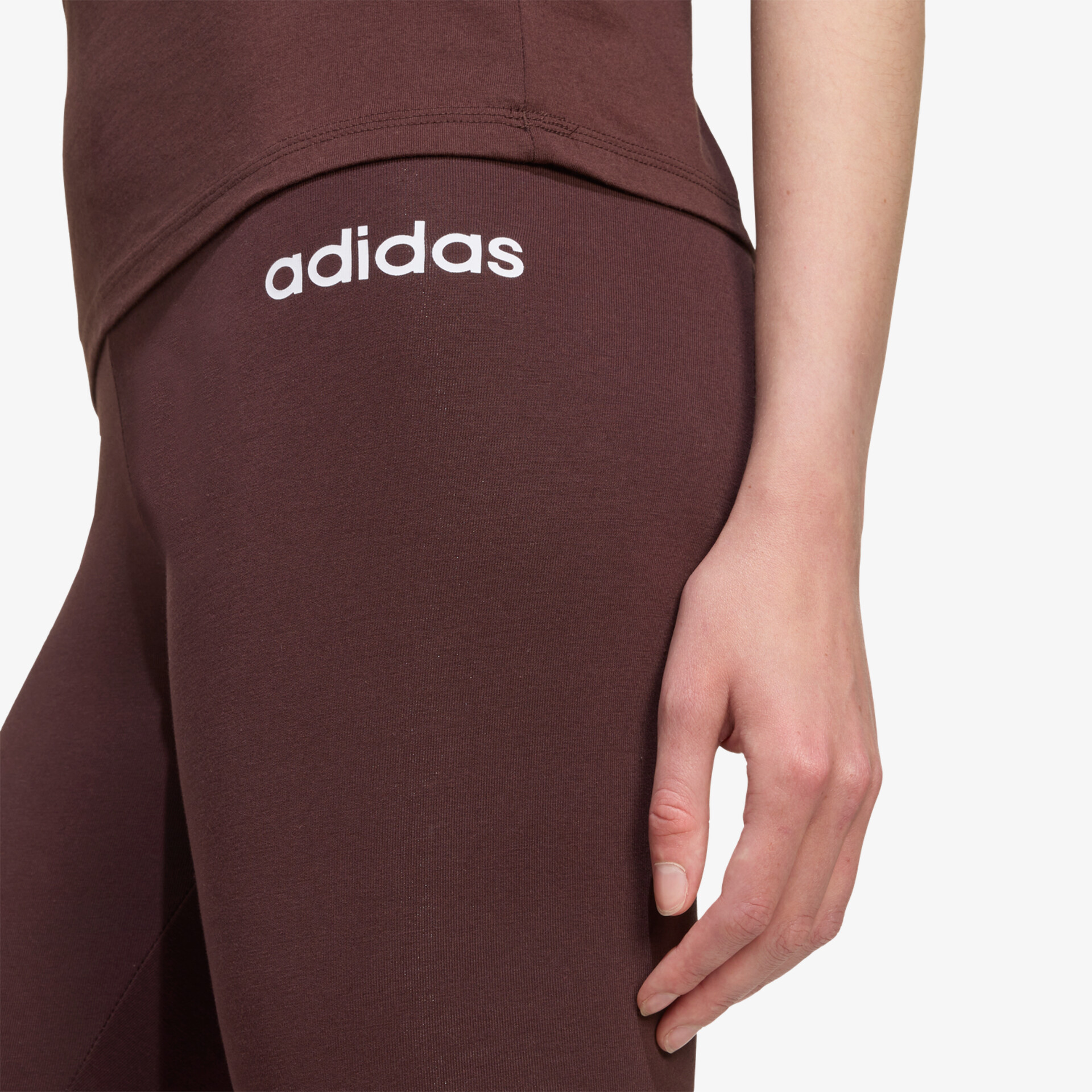 adidas Essentials Linear Cotton Damen Hosen & Leggins braun