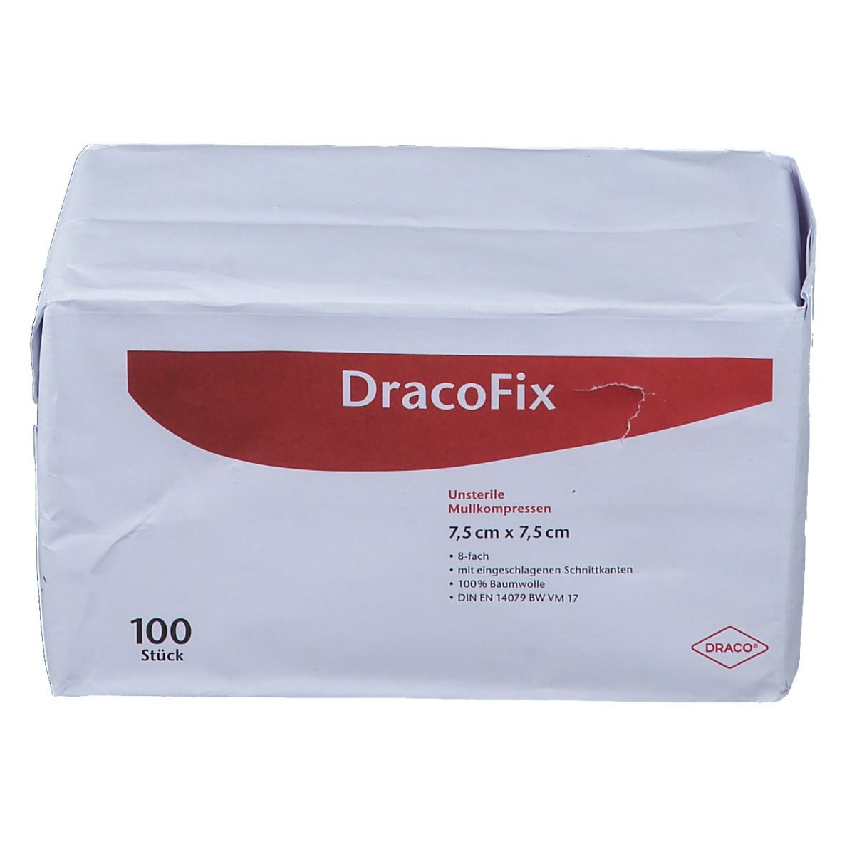 DracoFix Mullkompressen unsteril 8fach 7,5x7,5cm