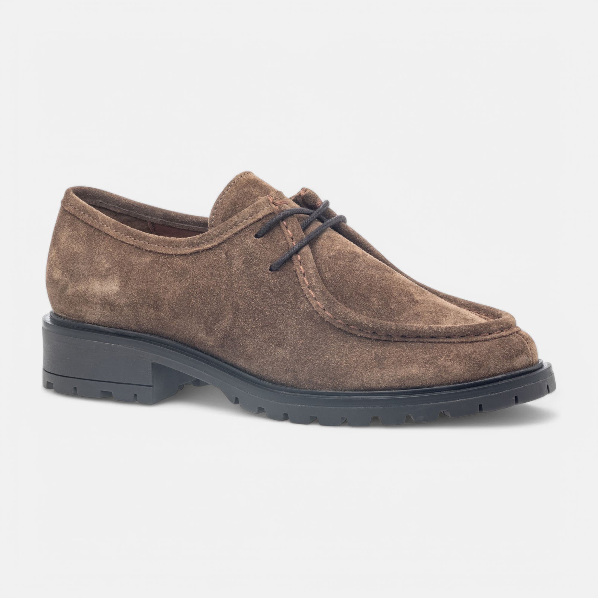 Derbies Femme en cuir taupe
