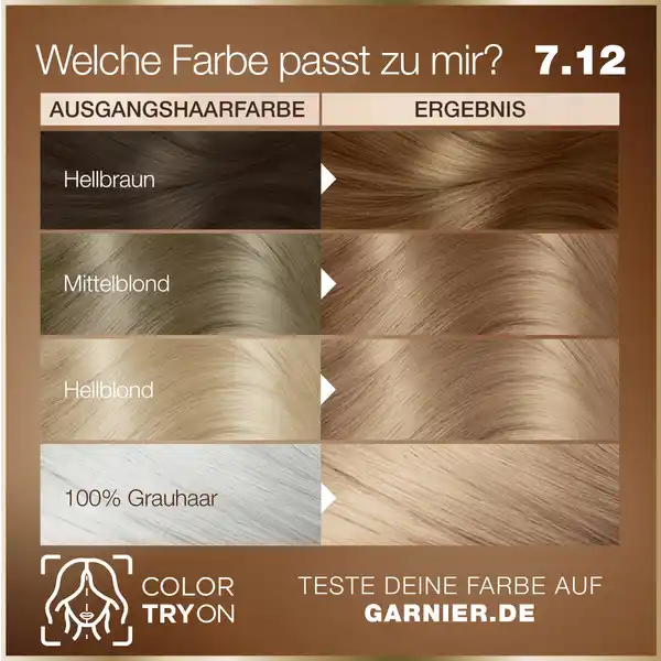dauerhafte Haarfarbe 7.12 Latte Macchiato Braun
