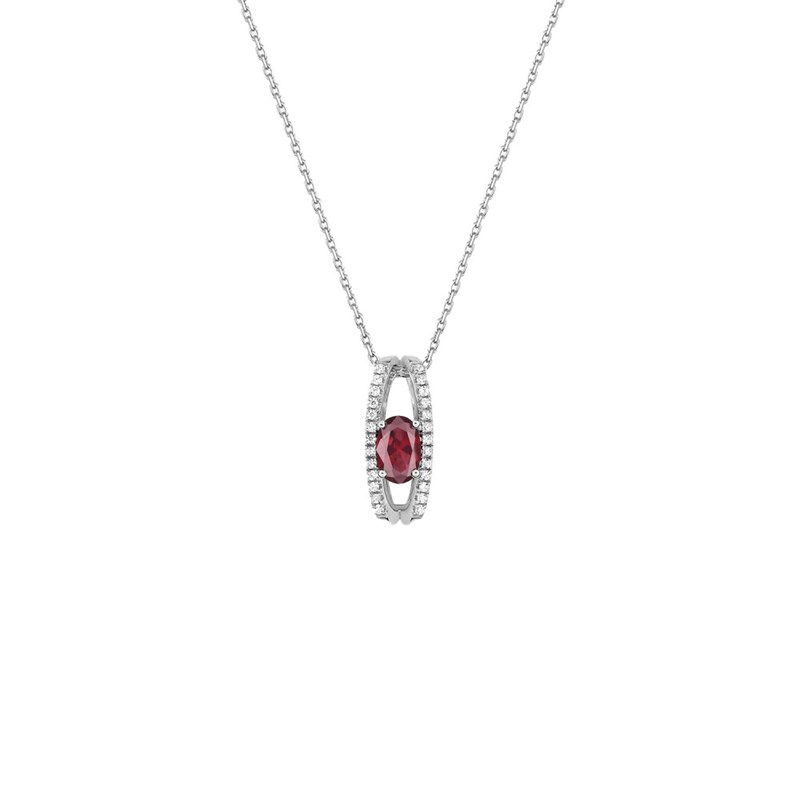 Collier Femme - Or 18 Carats - Diamant 0,1 Carats - Longueur : 42 cm