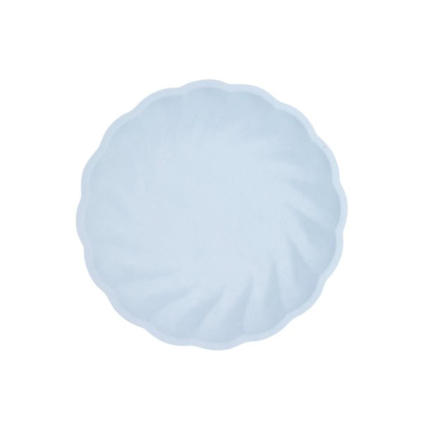 Blauwe Borden Rond Swirl Pastel 18,8cm 6st