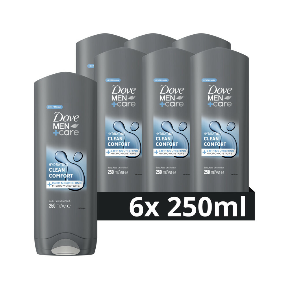 6x Dove Douchegel Men+ Care Clean Comfort250 ml