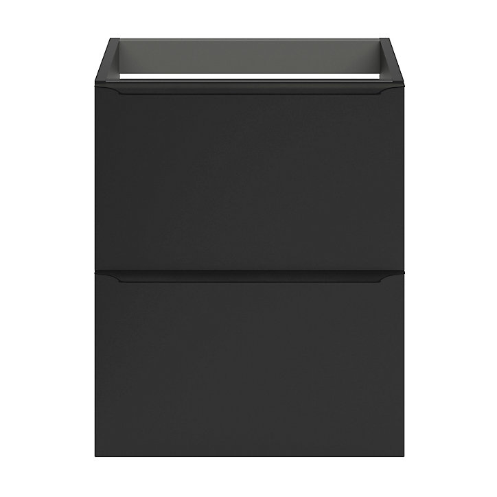 Meuble sous vasque faible profondeur à suspendre GoodHome Imandra noir mat L. 50 x H. 60 x P. 36 cm