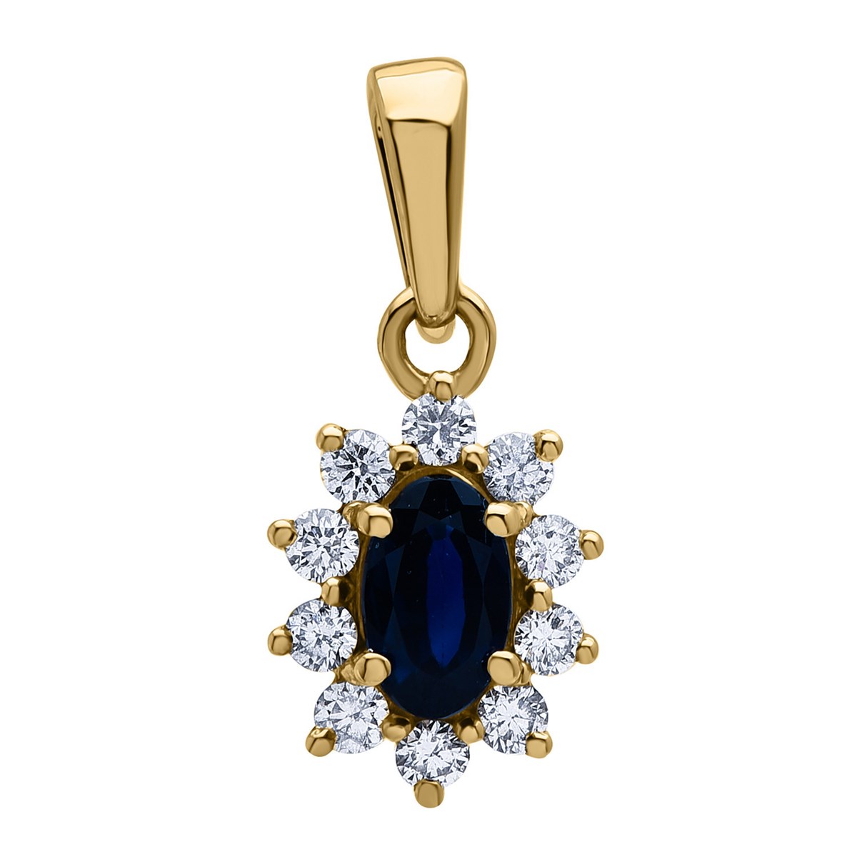 Pendentif Brillaxis marguerite or saphir diamants