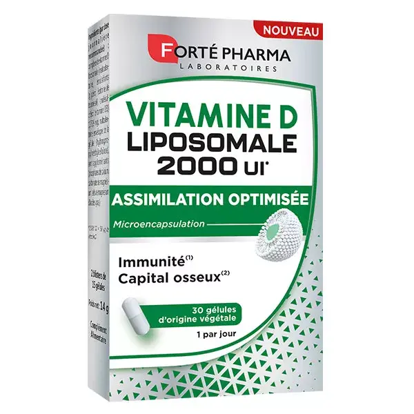 Forté Pharma Vitamina D Lipossomal 2000 UI para Imunidade Óssea - 30 Cápsulas Vegetais