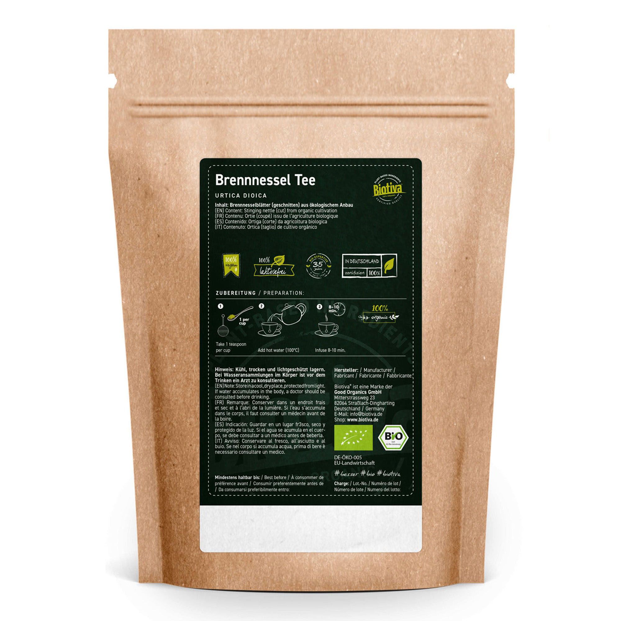 Biotiva Brennnesselblätter Tee Bio