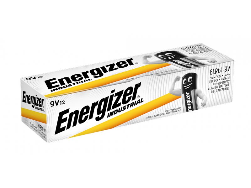 Energizer Batterie Industrial Alkaline 9V E-Block , 12 Stüc Industrial Alkaline 9V-Batterie im 12er Pack