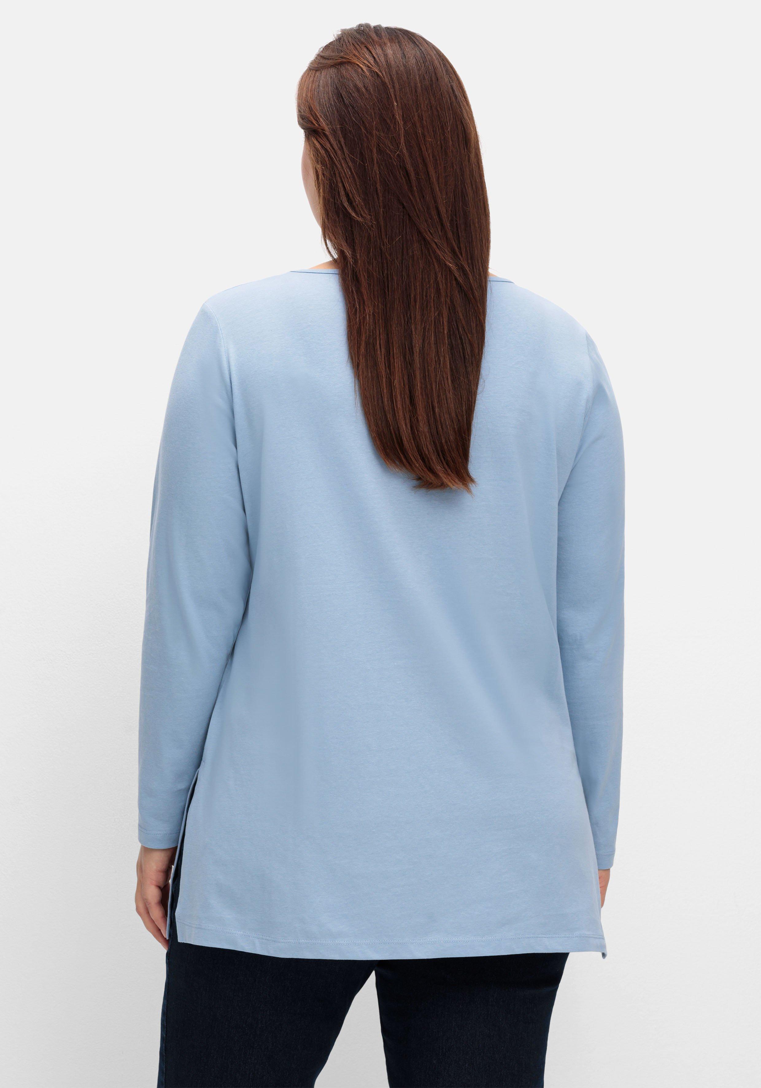 Longshirt mit hohen Seitenschlitzen