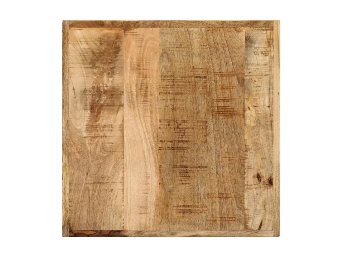 Table de bar 55x55x107 cm bois massif de manguier et fer